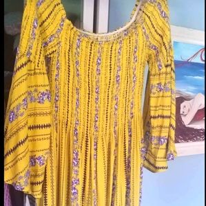 Yellow Gold Print Dress